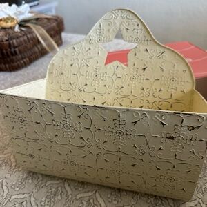 Decorative Cream Metal Basket